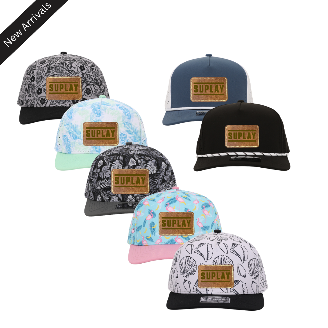 5‑Panel Hat performance hat with Leather Patch - Suplay.com