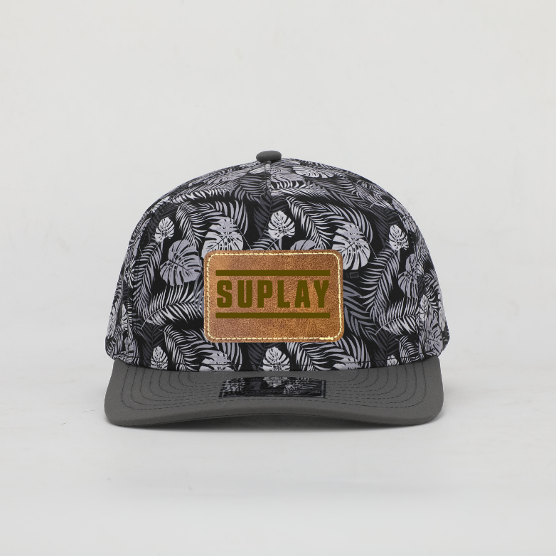 5‑Panel Hat performance hat with Leather Patch - Suplay.com
