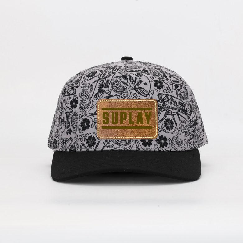 5‑Panel Hat performance hat with Leather Patch - Suplay.com