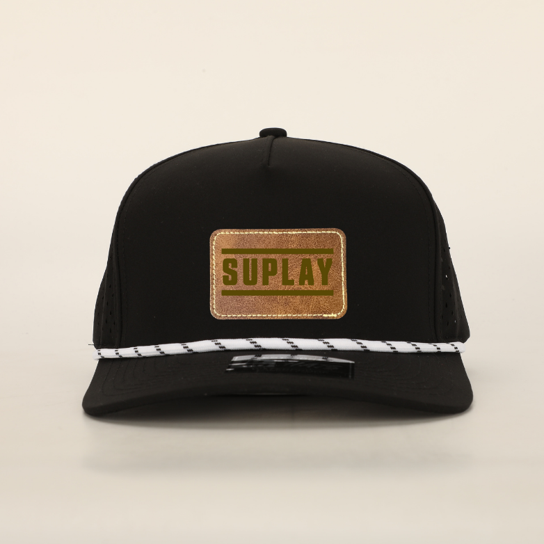 5‑Panel Hat performance hat with Leather Patch - Suplay.com