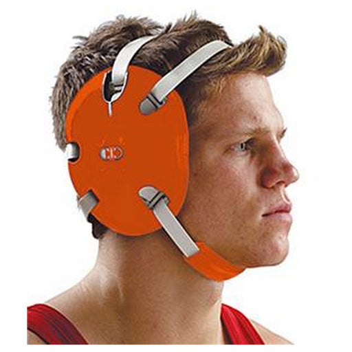 thumbnail image 2 of Cliff Keen Signature Headgear - White/Orange Wrestling Head Protection 2 of 10