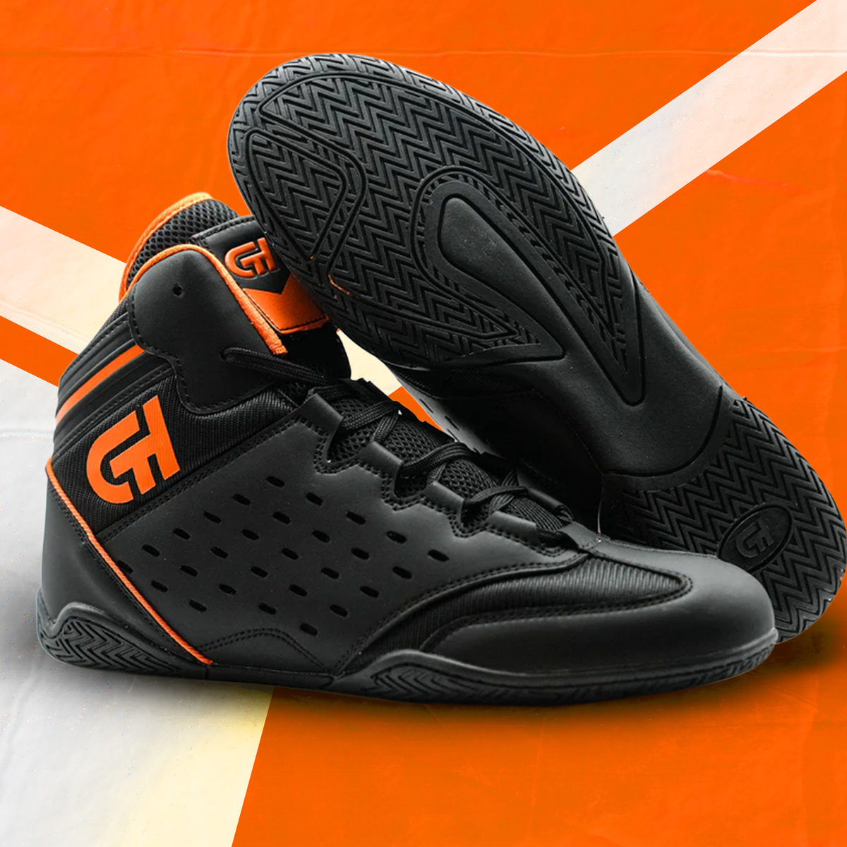 Revival Wrestling Shoe Black/Orange - Suplay.com